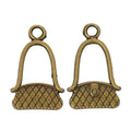 Vintage Style Metal Quilted Handbag Charm in 2 Metal Finishes view 5