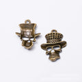 Top Hat Skull Metal Charm Pendant in Two Vintage Finishes view 6