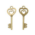Vintage Heart Top Key Charm in 3 Finishes for DIY Jewelry Making view 6