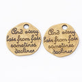 Round Engraved Quote Tag Charm in Multiple Metal Finishes for Jewelry Making view 6