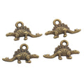Stegosaurus Dinosaur Metal Charm in Textured Metal for Jewelry Making view 6