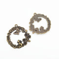 Antique Bronze and Silver Garden Wreath Charms for Jewelry Making view 5
