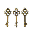 Four Heart Clover Key Charm in Bronze and Silver Tones view 5