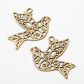 Antique Filigree Flying Dove Metal Charm, Two Finishes view 5