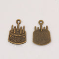 Happy Birthday Cake Charm Pendants in Six Finishes view 6