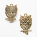 Cutout Owl Charm Alloy Jewelry Making Component in 2 Finish Options view 6