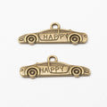 HAPPY Car Metal Charms in 2 Pictured Finishes for Jewelry Crafts view 5