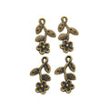 Flower Stem Metal Charm in 4 Pictured Finishes Jewelry view 6