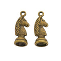 Horse Head Charm with a chess-knight horse profile in 3 Metal Finishes view 6