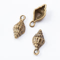 Textured Conch Shell Charm Metal Jewelry Making Pieces view 7