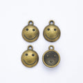 Domed Smiley Face Metal Charm in 2 Pictured Finishes view 5