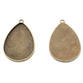 Teardrop Cabochon Pendant Setting in Two Antique Finishes view 5