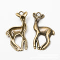 Slender Deer Metal Charm Pendant in Two Vintage Finishes view 5
