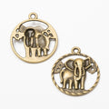 Elephant Medallion Charm in 2 Finishes for Jewelry Making view 5