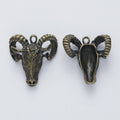Sculpted Ram Head Metal Charm in Two Antique Finishes view 5