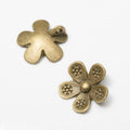 Five Petal Flower Metal Charm in Two Antique Finishes view 5