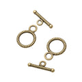 Coil Textured Ring and Bar Toggle Clasp Jewelry Component view 5
