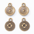 Round Flower Button Charm in 2 Metal Finishes for Jewelry Making view 5
