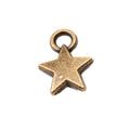Small Five Point Star Charms in Two Antique Finishes view 5