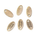 Handmade Inscription Oval Tag Charms in Four Finishes view 6