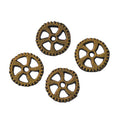 Small Round Gear Metal Charm Components in 3 Finishes view 6
