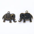 Patterned Elephant Metal Charms in 2 Pictured Finishes view 5