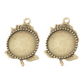Rose Back Round Cabochon Pendant Settings in Two Finishes view 6