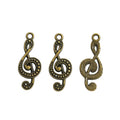 Dotted Treble Clef Metal Charm in 5 Finishes for Jewelry Making view 6