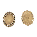 Antique Bronze and Silver Oval Bezel Settings for Jewelry Making view 5