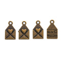 Heart Love Envelope Metal Charm Pendant in 3 Finishes for DIY Jewelry view 6