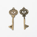 Ornate Skeleton Key Metal Charms in 2 Pictured Finishes view 5