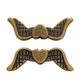 Vintage Style Metal Heart Wing Spacer Bead in 2 Metal Finishes view 4