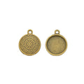 Spiral Texture Round Cabochon Settings in Two Antique Finishes view 6