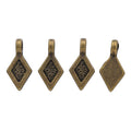 Ornate Diamond Tile Metal Charm Pendant in 5 Finishes for DIY Jewelry view 7