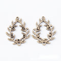 Ornate Teardrop Leaf Double-Loop Metal Connectors Jewelry Components view 4