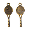 Tennis Racket Metal Charm Pendant in Two Vintage Finishes view 5