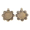 Floral Round Cabochon Connector Settings in Two Antique Finishes view 5