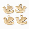Flying Dove Silhouette Charm in Two Antique Finishes view 5