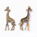Long Neck Giraffe Metal Charm Pendant in Two Vintage Finishes view 5