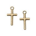 Simple Cross Pendant Metal Charms in Six Color Finishes view 6