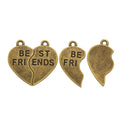 Best Friends Split Heart Block Letter Metal Charm in 2 Finishes view 5