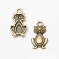 Sitting Cat Outline Charms in Antique Bronze and Silver view 5