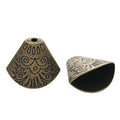 Engraved Conical Bead Cap In Antique Bronze and Antique Silver Metal Finish view 5