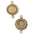 Floral Round Double Loop Cabochon Connector in Two Finishes view 5