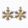 Vintage Detailed Snowflake Charm in 2 Finishes for DIY Jewelry Making view 5