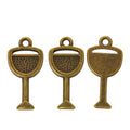 Classic Wine Glass Metal Charms in Six Metallic Finishes view 6