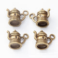 Miniature Teapot Metal Charms in Two Antique Finishes view 5