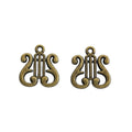 Lyre Instrument Metal Charm Pendant in 2 Finishes for DIY Jewelry view 6