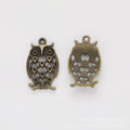 Filigree Owl Charm Metal Pendant for Jewelry Making view 5