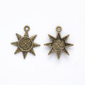 Eight Point Sun Metal Charms in Two Antique Finishes view 4